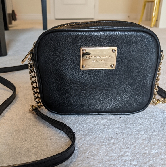 Michael Kors Handbags - Michael Kors Black & Gold Mini Crossbody Bag